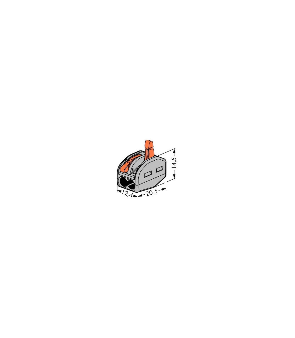 Wago minibornes automatiques 8 entrées 0,5 - 2,5 mm² grise 10 pièces