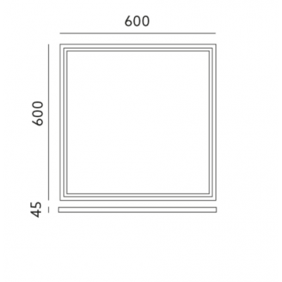 Cadre De Panneau Led 60x60 Cm, Blanc Chaud, 36w Avec Transformateur Et Kit  De Suspension