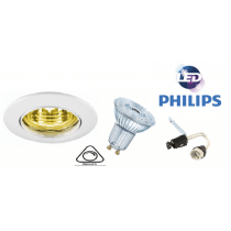 Kit spot rond Led Encastrable Philips 5wsubstitut 50w 3000k GU10 230V Dimmable