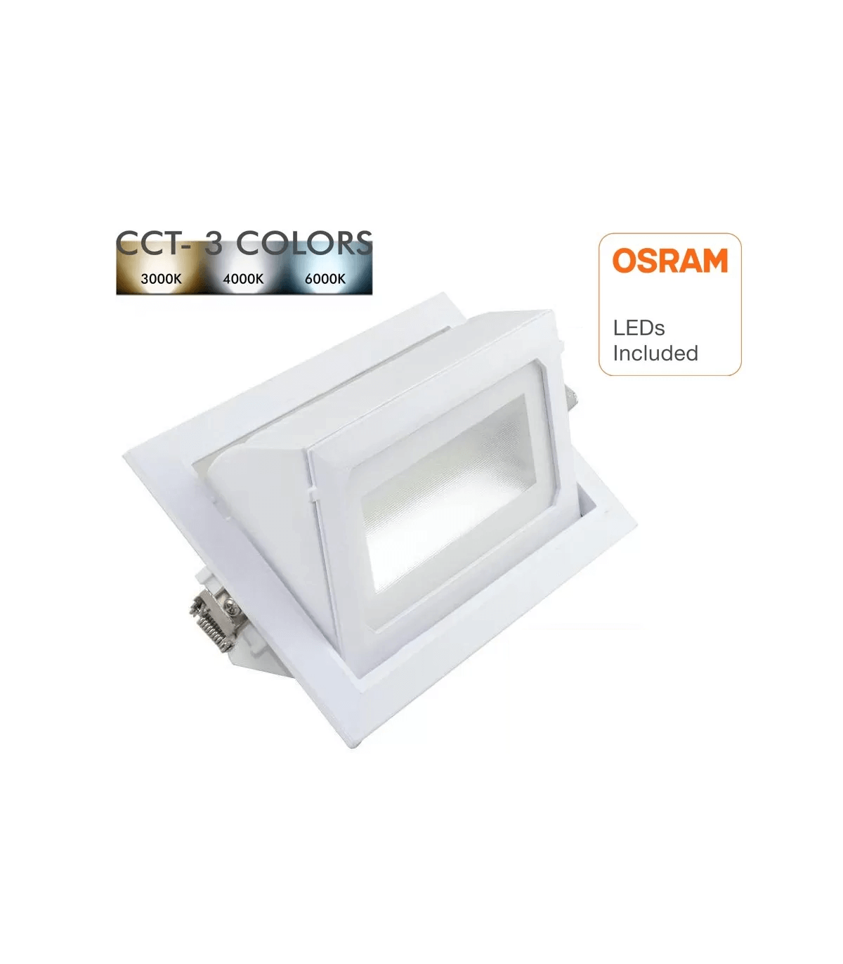 Projecteur LED Rond Orientable 38W teinte selectionnable Blanc IP20 Osram