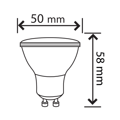 Ampoule led, réflecteur GU10, 450lm, classe énergétique A, blanc
