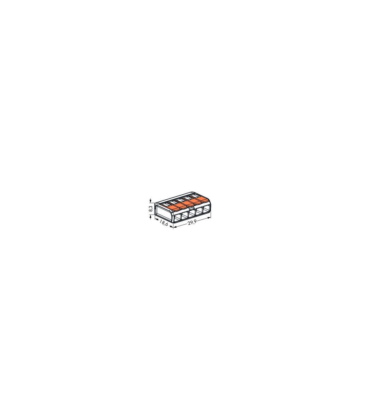 WAGO - Boîte de 30 Bornes auto fils Souple / Rigide 3 x (0.5 à