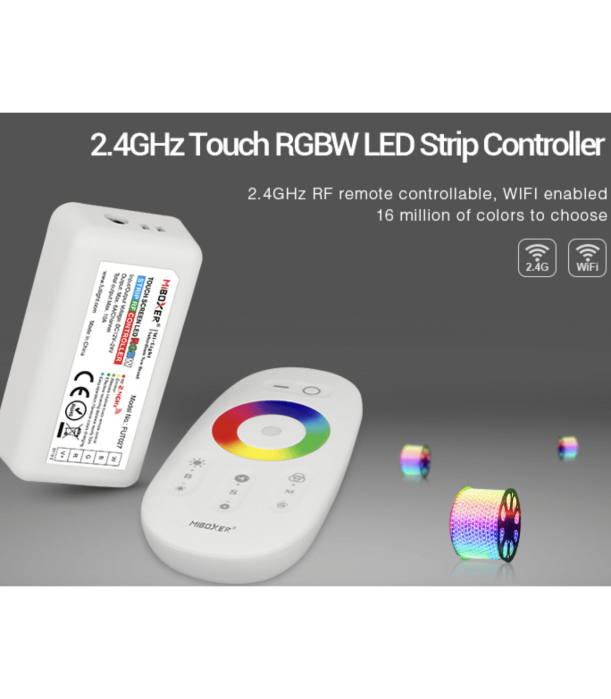 Contrôleur/télécommande Radio RF pour ruban LED couleur RGB 12V