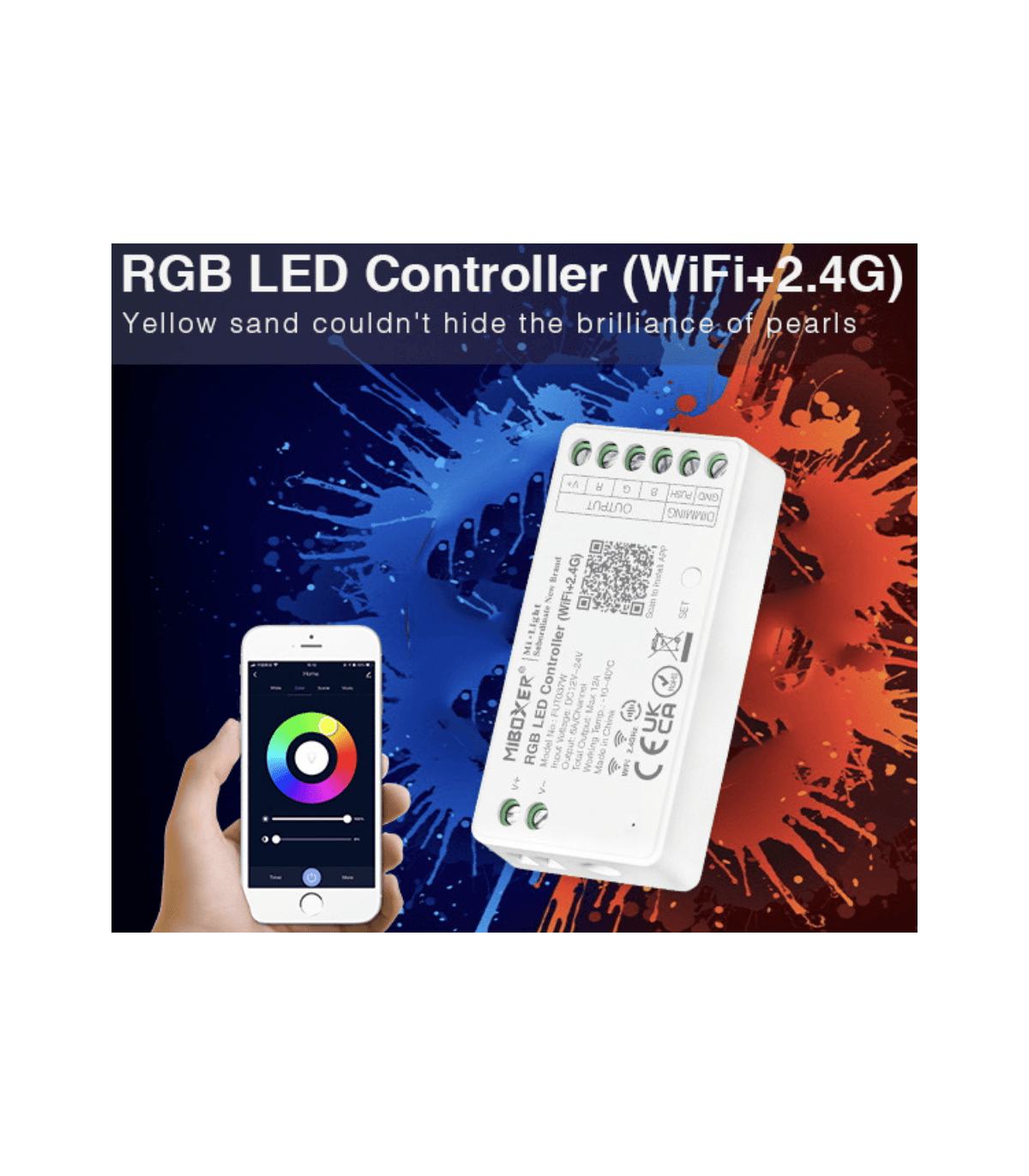 Connecteur ruban LED RGB 10mm contrôleur 4 broches | B·LED