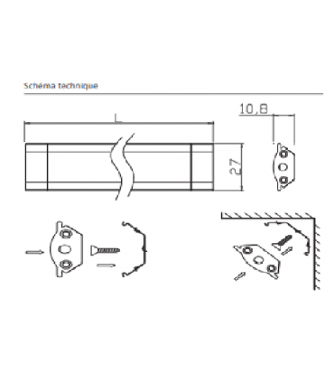 schéma descriptible réglette 12V 758 lumen 8w