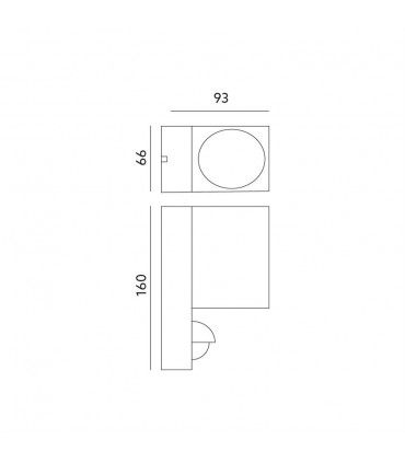 Applique avec détecteur KOBI QUAZAR 15 en aluminium culot GU10 35W IP44 étanche