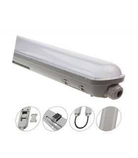 Réglette LED LCI ETANCHLED EMERGENCY IP65 40W 4000K 1200mm 5200lm blanc froid 4000K IK10