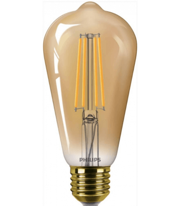 1 Ampoule led Philips LED Classic 5.8w substitut 50W ST64 blanc trés chaud 2200k E27 GOLD Dimmable