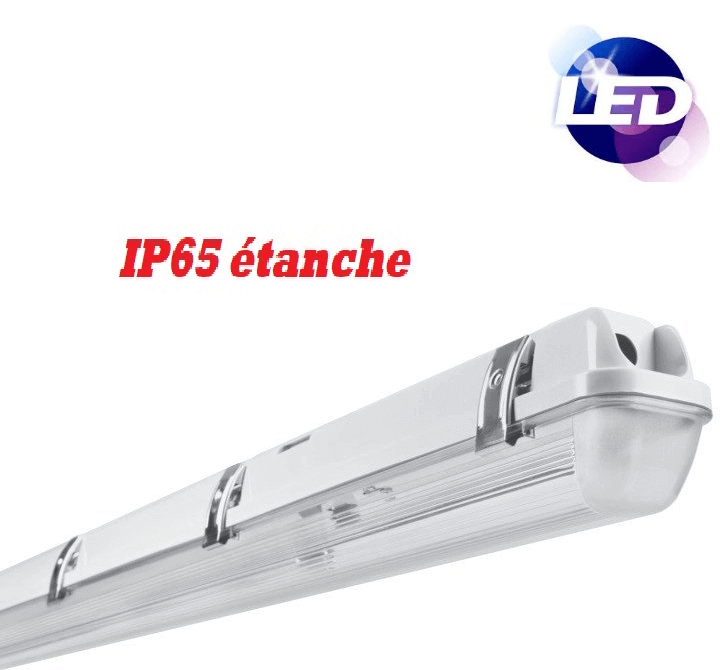 Règlette pour 2 tubes LED Etanche IP65 1500mm IP65 Ariane